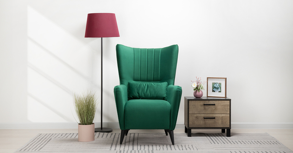 Кресло для отдыха Феличе ТК 529 велюр Велутто 33 темно-зеленый малахитовый