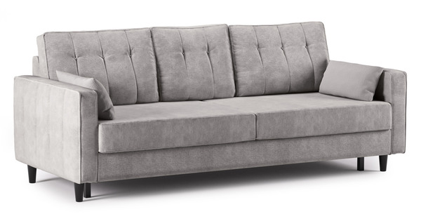 Диван-кровать прямой Арно ТД 563 велюр Лаки 02 серый жемчуг, Vertical 910 молочно-серый