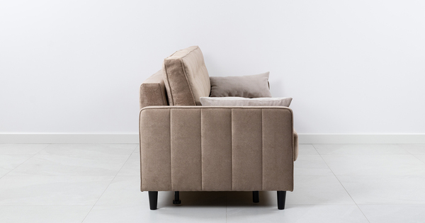 Диван-кровать прямой Арно ТД 565 велюр Лаки 04 песочный, Vertical 910 молочно-серый