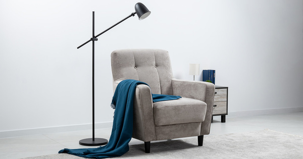 Кресло для отдыха Арно ТК 563 велюр Лаки 02 серый жемчуг