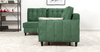 Диван-кровать угловой Арно ТД 566 велюр Лаки 20 хвойный зеленый, Vertical 910 молочно-серый, сборка на любую сторону