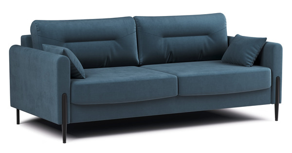 Диван-кровать прямой Барселона ТД 674 велюр Diagonal 999 синий