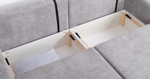 Диван-кровать прямой Оксфорд 712 композиция 3, MUZA 07 светло-серый, модульная система