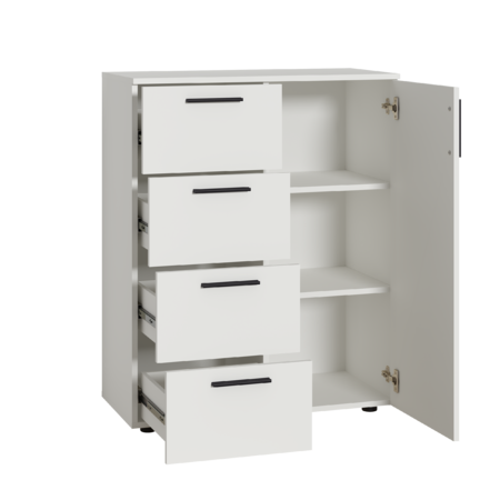 Гостиная Эйр композиция 2 белый PE шагрень, собирается на любую сторону