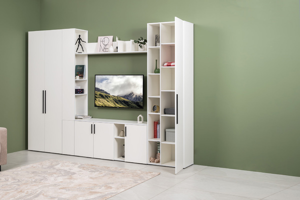 Шкаф Эйр 16.324.02 белый РЕ шагрень, собирается на любую сторону