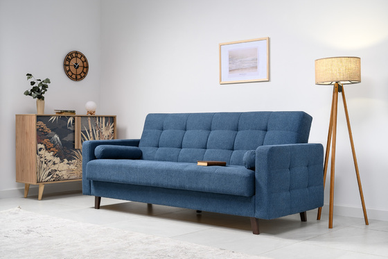 Диван-кровать прямой Эмили ТД 913 велюр синий