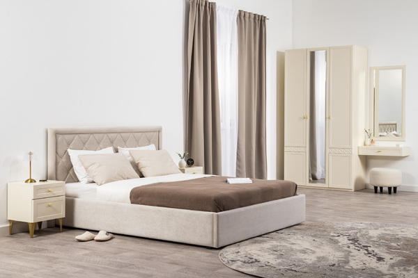 Шкаф для одежды Марион 16.340.03 слоновая кость С341 PE, слоновая кость 6898 ПВХ (собирается на любую сторону)