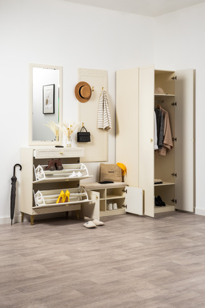 Шкаф двустворчатый Марион 16.340.02 слоновая кость С341 PE, слоновая кость 6898 ПВХ