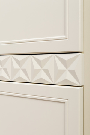 Гостиная Марион композиция 2 слоновая кость С341 PE, слоновая кость 6898 ПВХ, белый PE шагрень (собирается на любую сторону)