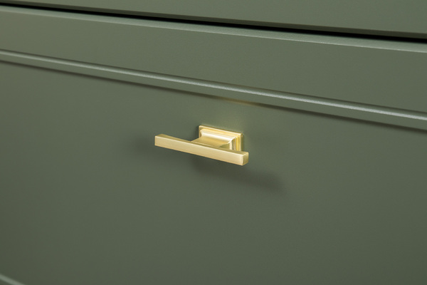 Гостиная Марион композиция 2 дымчатый зеленый K521, олива шагрень AG 1050 ПВХ, белый PE шагрень (собирается на любую сторону)