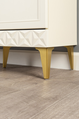 Гостиная Марион композиция 3 слоновая кость С341 PE, слоновая кость 6898 ПВХ, белый PE шагрень (собирается на любую сторону)