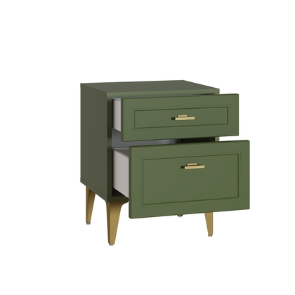 Тумба прикроватная Марион 16.14 дымчатый зеленый K521, олива шагрень AG 1050 ПВХ, белый PE шагрень