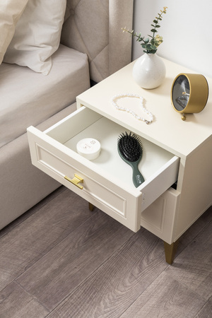 Тумба прикроватная Марион 16.14 слоновая кость С341 PE, слоновая кость 6898 ПВХ, белый PE шагрень