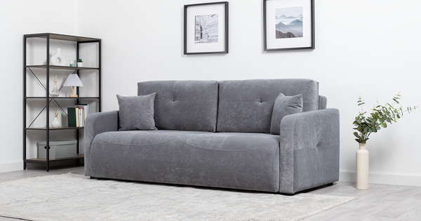 Диван-кровать прямой Марсель ТД 701 велюр Aura 20 серый