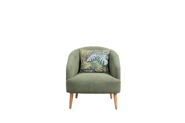 Кресло для отдыха Маттиас ТК 120 велюр монстера, moss 615, зеленый