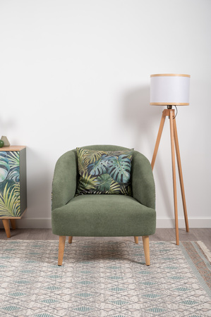 Кресло для отдыха Маттиас ТК 120 велюр монстера, moss 615, зеленый