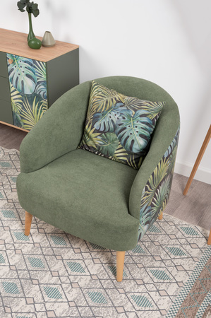 Кресло для отдыха Маттиас ТК 120 велюр монстера, moss 615, зеленый