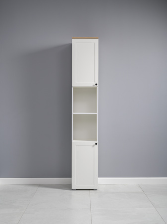 Стеллаж Остин 16.427 белый PE шагрень, дуб золотой CRAFT, белая шагрень 4101 ПВХ, сборка на любую сторону