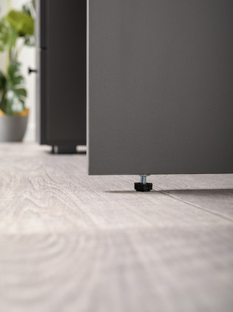 Стол письменный Остин 12.159 серый графит 0162 РЕ, дуб золотой CRAFT, графит ZB 856-2 ПВХ, сборка на любую сторону