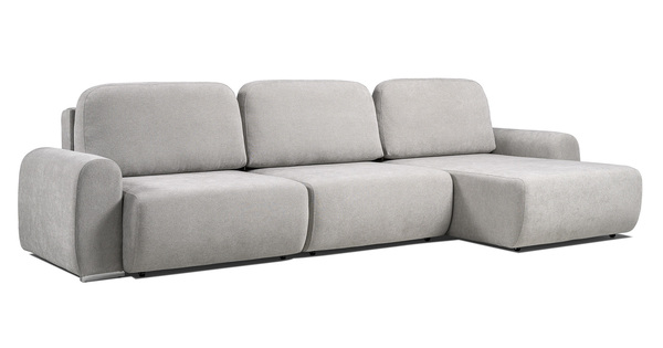 Диван-кровать угловой Тэдди 1506 композиция 3, букле Pique 011 серый, модульная система, сборка на любую сторону